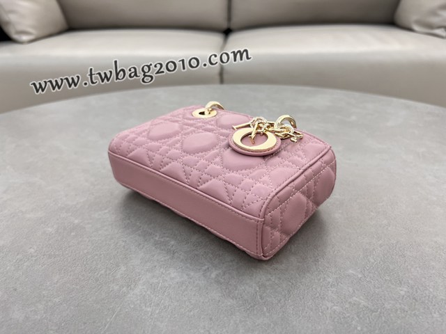 Dior专柜新款迪奥高仿原单复古粉羊皮Lady D-Joy手袋手提肩背斜挎女包 djfk1830